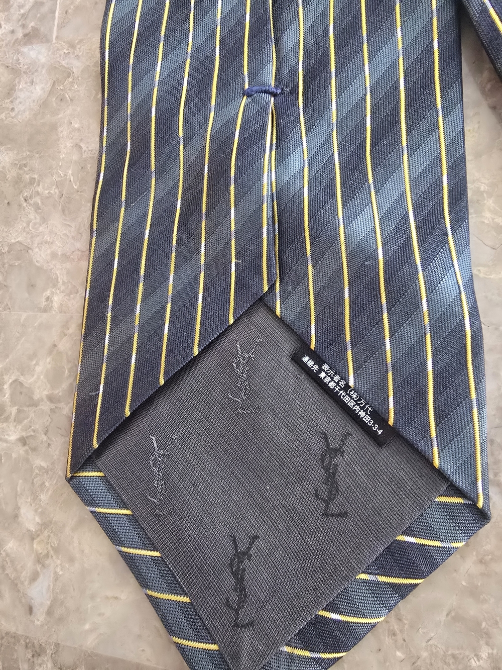 YSL Mens Striped Tie - Picture 5 of 5